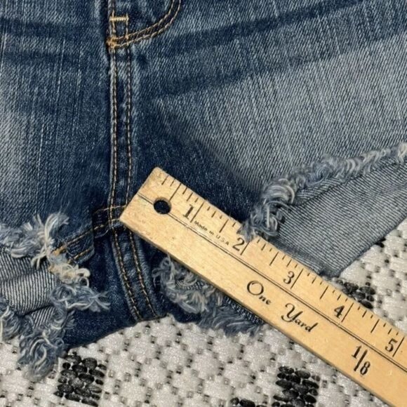 Hollister Womens Denim Cutoff Shorts W25 Size 1 Distressed Frayed Hem Blue - Picture 9 of 10